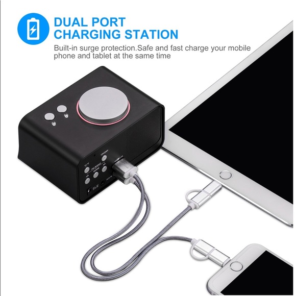 Alarm Clock Radio Fywonder, Dual USB Charger Port - Picture 4 of 7